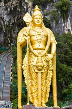 Statue of hindu god Muragan at Batu caves, Kuala-Lumpur, Malaysia