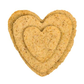 Heart-shaped cookie set isolated on white background. Biscuits for Valentine's day