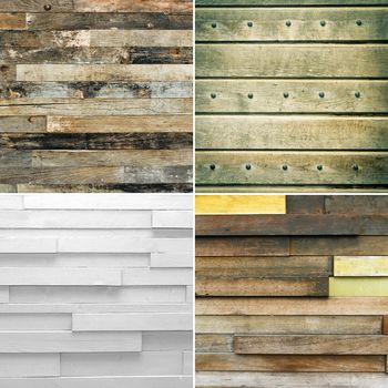 Set of wooden vintage backgrounds