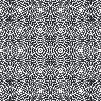 Exotic seamless pattern. Black symmetrical kaleidoscope background. Textile ready posh print, swimwear fabric, wallpaper, wrapping. Summer swimwear exotic seamless design.