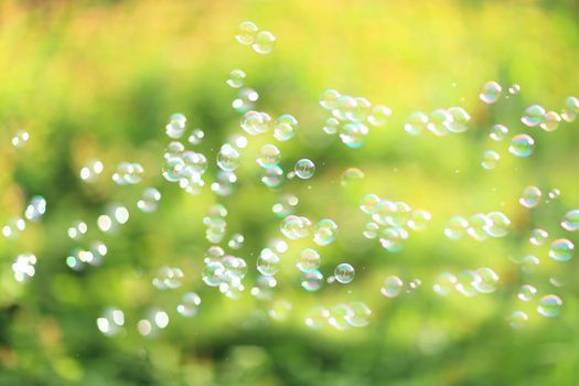 The rainbow bubbles from the bubble blower