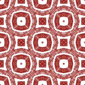Medallion seamless pattern. Wine red symmetrical kaleidoscope background. Textile ready bold print, swimwear fabric, wallpaper, wrapping. Watercolor medallion seamless tile.
