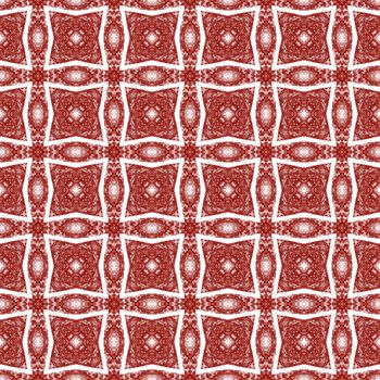 Arabesque hand drawn pattern. Maroon symmetrical kaleidoscope background. Oriental arabesque hand drawn design. Textile ready energetic print, swimwear fabric, wallpaper, wrapping.