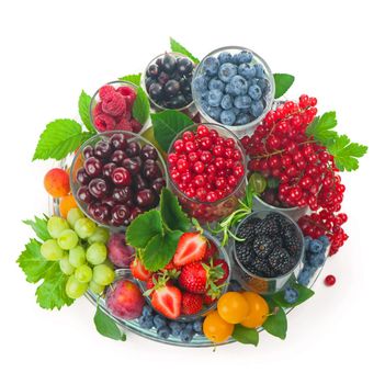 berry mix isolated on a white background.