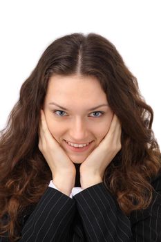 Business woman portrait smiling in an office