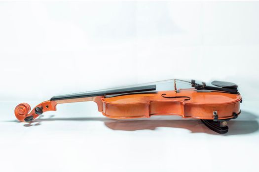 Violin with white background, Isolated violin without background with copy