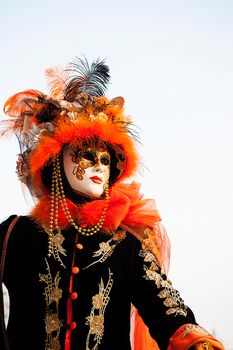 VENICE, ITALY - Febrary 18 2020: The masks of the Venice carnival 2020