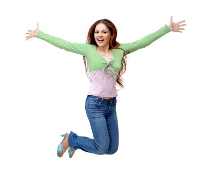 modern style dancer posing on studio background