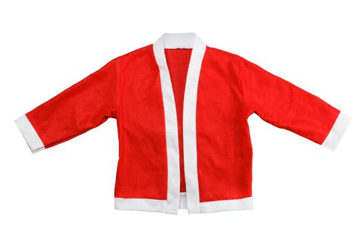 Santa's red jacket isolated on a white background