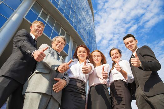 successful business team on office background