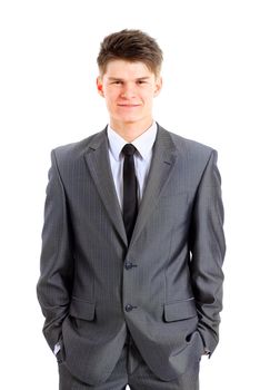 young business man isolated on white background