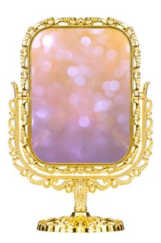 Magic mirror. Vintage gold frame and mirror.