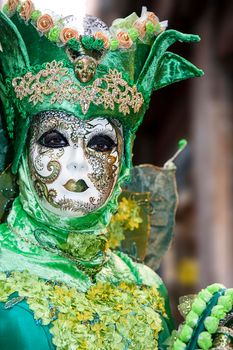 VENICE, ITALY - Febrary 21 2020: The masks of the Venice carnival 2020