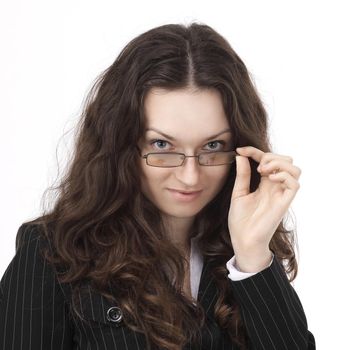 closeup.portrait of modern business woman.isolated on a white background. photo with copy space