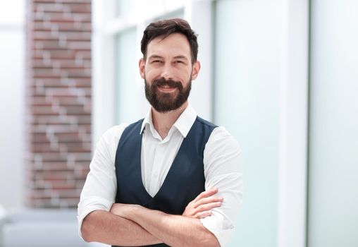 modern businessman standing in the office.business people