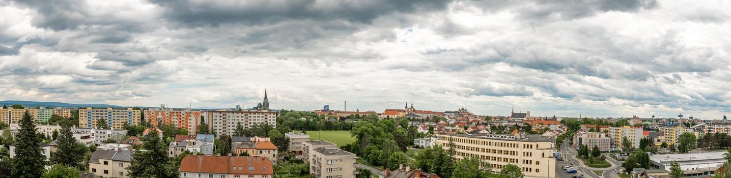 Panorama of the city of Olomouc in the Czech Republic from a bird's eye view.