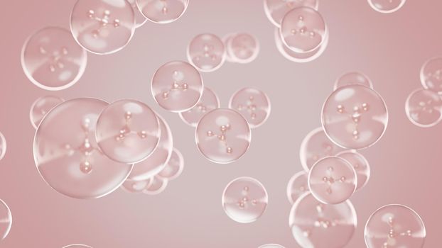 Abstract Luxury Molecules Colagen Vitamin Serum Background Wallpaper 3D Render