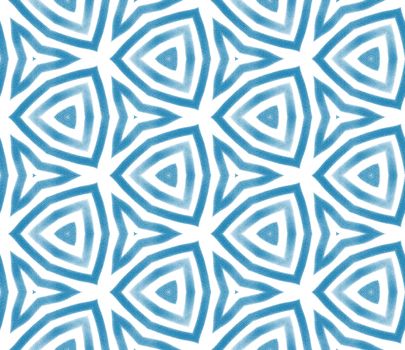 Mosaic seamless pattern. Blue symmetrical kaleidoscope background. Retro mosaic seamless design. Textile ready sightly print, swimwear fabric, wallpaper, wrapping.