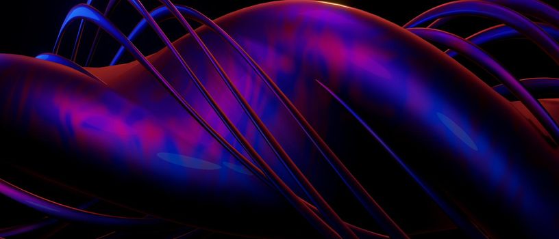 Fantasy Abstract DNA Three Dimensional BlueViolet Abstract Background 3D Render