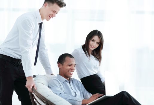business team talking in a work break.photo with copy space.