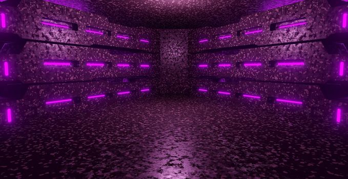 Abstract Elegant Corridor Tunnel Dark Violet Product Background 3D Illustration