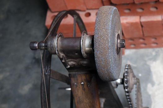 The Grinding Wheel Closeup For Sharpening Knife on Factory