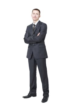portrait of a successful young businessman.isolated on white background