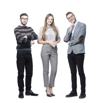 close up.a group of successful young people.isolated on white background