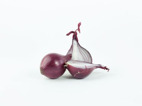 red onions.isolated on a white background .photo with copy space