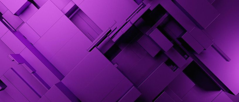 Abstract Luxurious Futuristic Cubes Modern Violet Banner Background Wallpaper 3D Illustration
