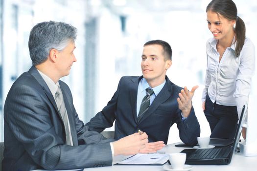 business team sitting in office