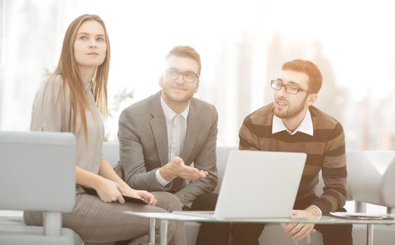 close up.businessman discussing with business team ideas for a new business project