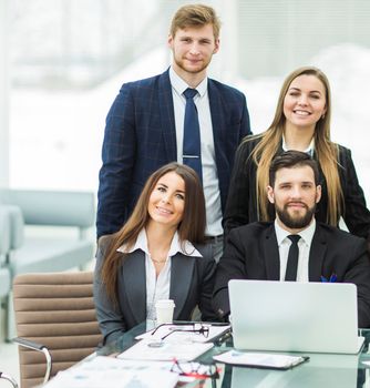 professional business team in the workplace in the office.the photo has a empty space for your text