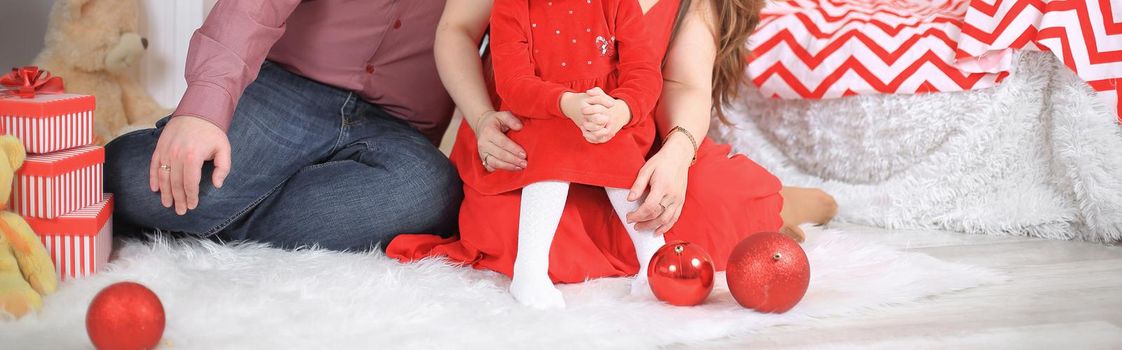 Christmas background.close - up of happy happy family on Christmas eve