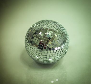 mirror ball.isolated on a dark background.photo with copy space