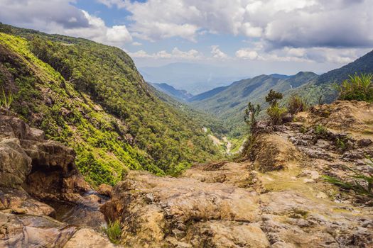 View of the valley from the cliff, Vietnam, Da Lat.