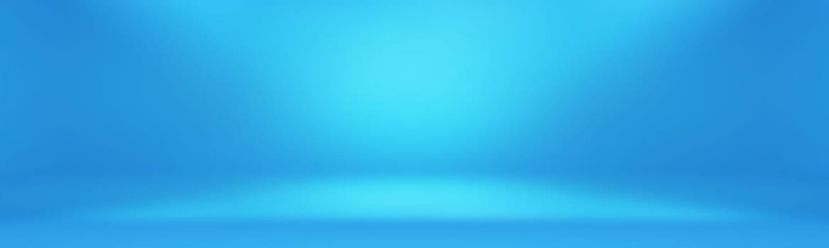 Abstract Luxury gradient Blue background. Smooth Dark blue with Black vignette Studio Banner