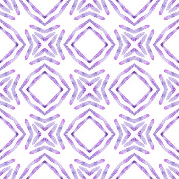 Textile ready resplendent print, swimwear fabric, wallpaper, wrapping. Purple alluring boho chic summer design. Hand drawn green mosaic seamless border. Mosaic seamless pattern.