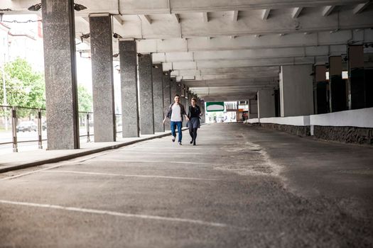 concept of happiness. loving couple on a walk