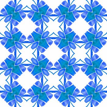 Green geometric chevron watercolor border. Blue extra boho chic summer design. Chevron watercolor pattern. Textile ready brilliant print, swimwear fabric, wallpaper, wrapping.