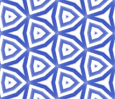 Arabesque hand drawn pattern. Indigo symmetrical kaleidoscope background. Oriental arabesque hand drawn design. Textile ready magnetic print, swimwear fabric, wallpaper, wrapping.