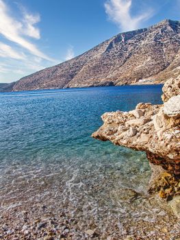 Beach with pebbles in Sifnos of Greece