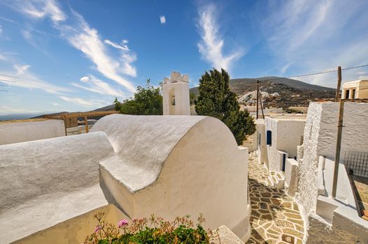 Traditional village of Kastro or Castro in Sikinos island, Cyclades, Greece