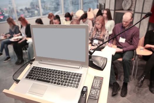 businessman holds a meeting in a modern office.business concept