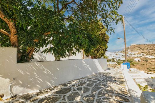 Beautiful village of Chora in the cycladic island of Sikinos of Greece