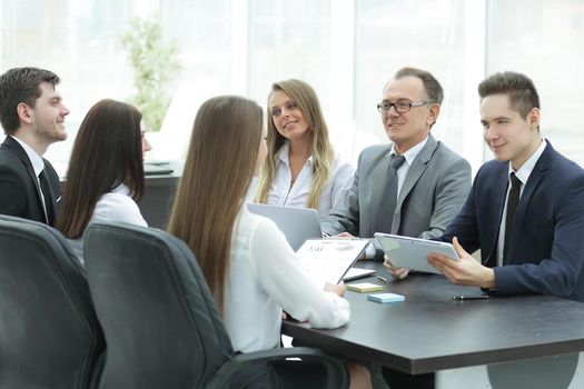 business team at a meeting in the office. photo with place for text