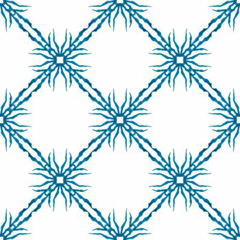 Mosaic seamless pattern. Blue perfect boho chic summer design. Textile ready amazing print, swimwear fabric, wallpaper, wrapping. Hand drawn green mosaic seamless border.