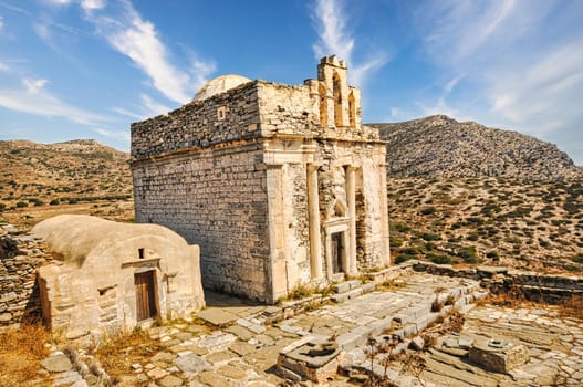 Old stone building in Episkopi area of Sikinos island, Cyclades, Greece