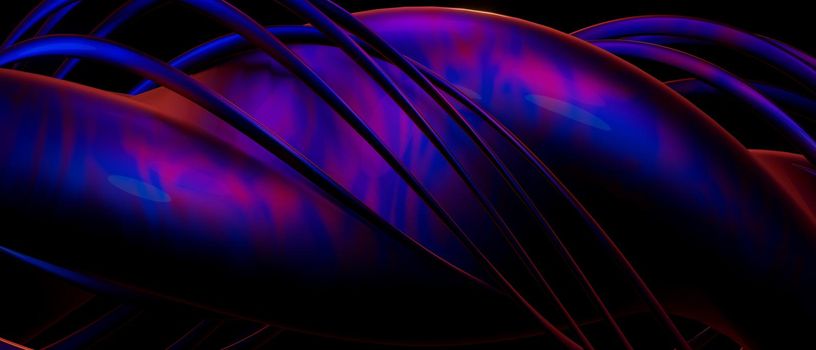 Amazing Abstract Flow Cyberpunk BluePurple Iillustration Background Wallpaper 3D Illustration