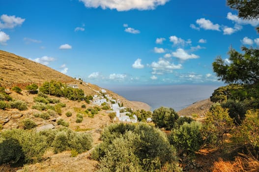 Nice village of Kallitsos on a mountain of Serifos, Greece